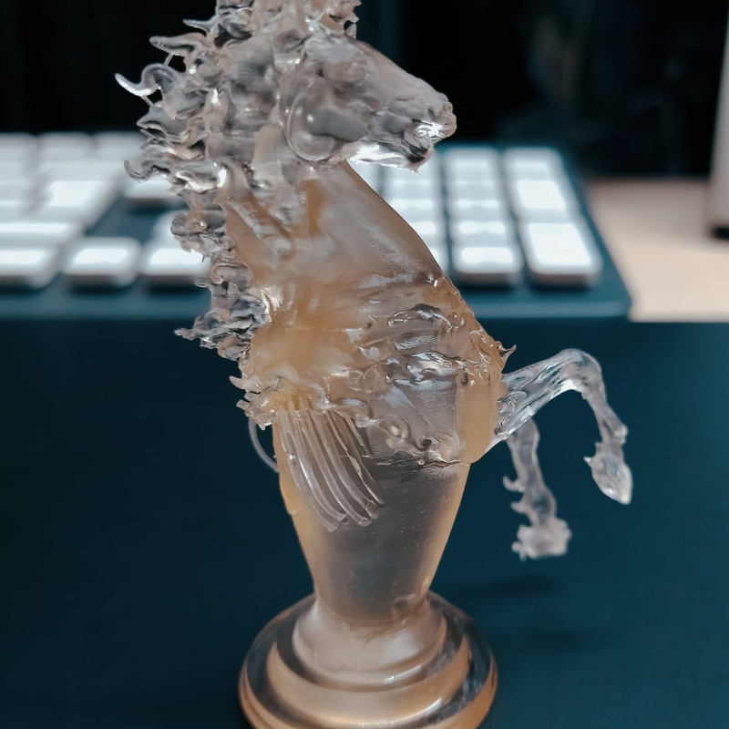 Clear resin chess piece