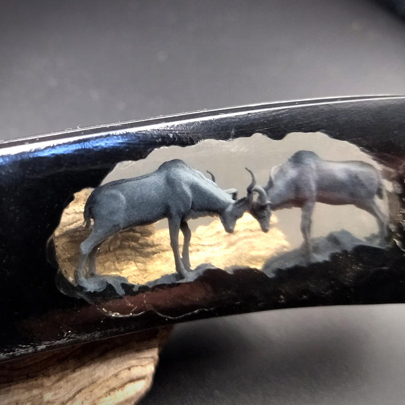 kudu sculpture knife handle Resin